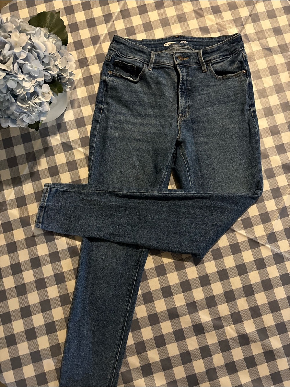 Old Navy Dark Blue Rockstar Super Skinny High Rise Jeans for Women